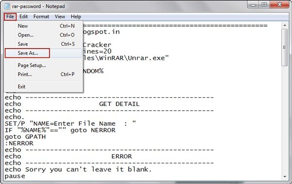 bypass winrar file password with notepad