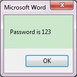 password is recovered with vba code