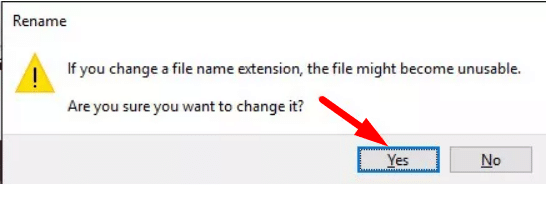 rename file to zip confirmation
