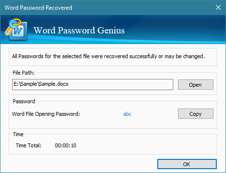 word password recovered