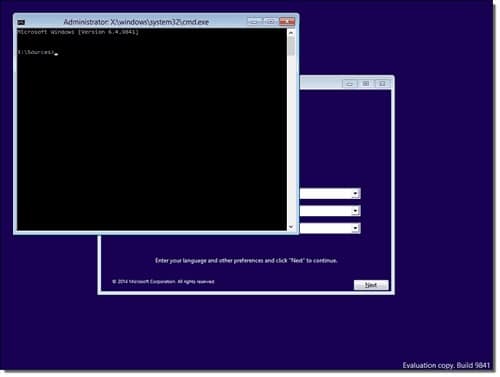 open command prompt from install page