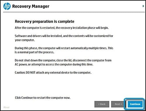 complete HP password recovery