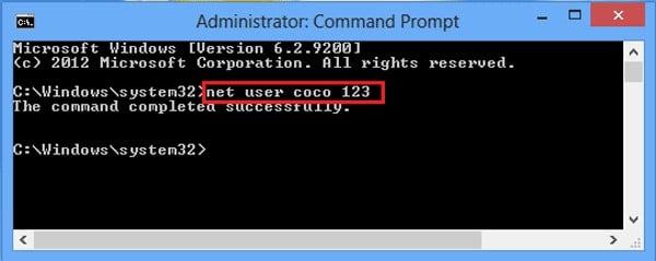 reset windows 8 administrator password with command prompt