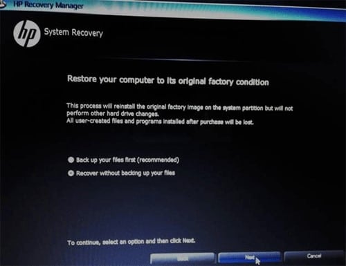 restore your hp laptop