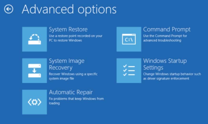 advanced options and command prompt in windows 8