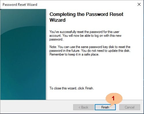 complete password reset Windows 10