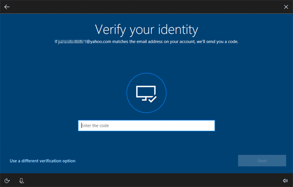 Windows 10 verify microsoft account