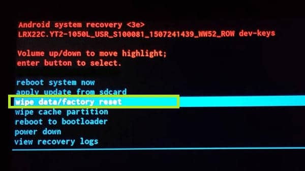 Android system recovery in Lenovo tablet