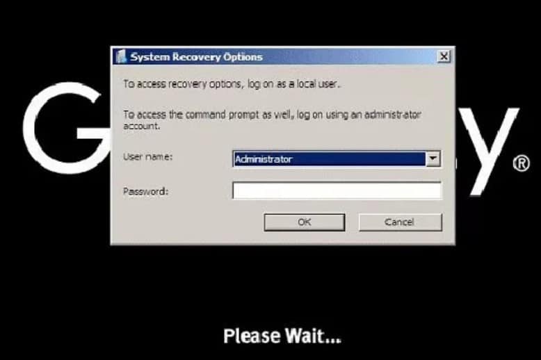 enter administrator password in gateway laptop