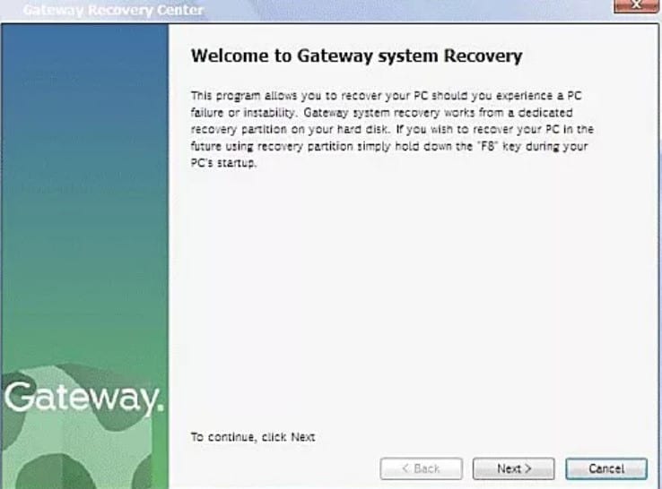How to Restore Gateway Laptop to Factory Settings without Password