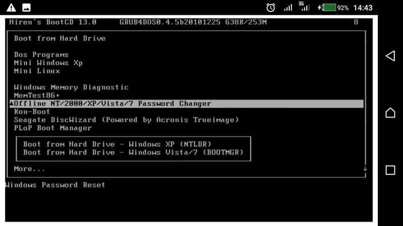 bypass reset password windows 7