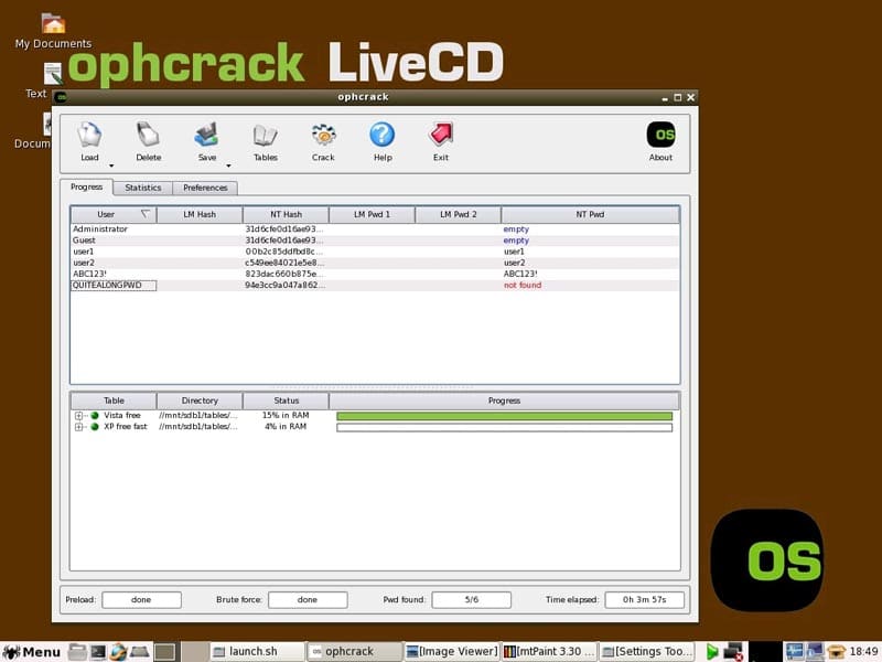 recover locked windows 7 with ophcrack