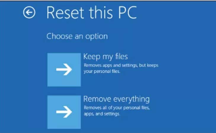 reset this pc in microsoft surface