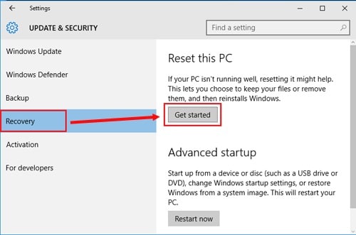 get started to reset Asus laptop with password