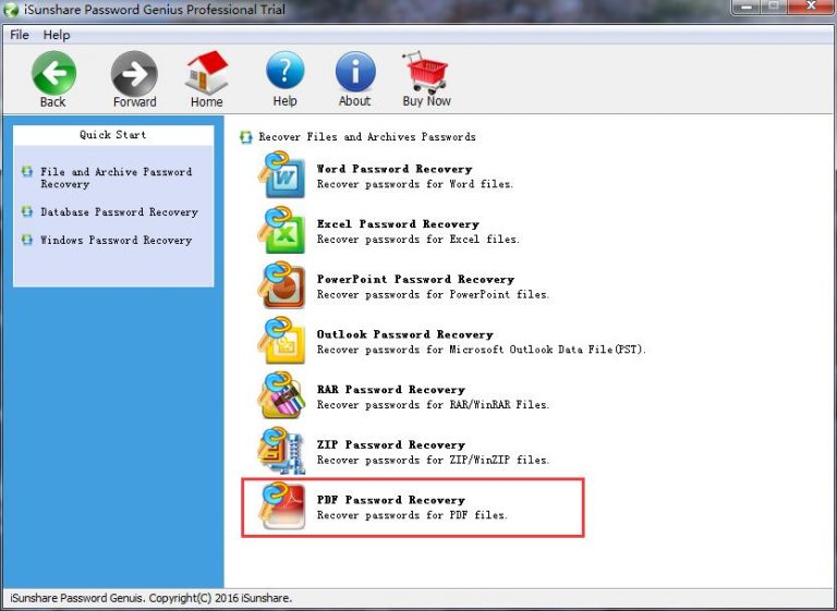 Choose PDF Password Recovery