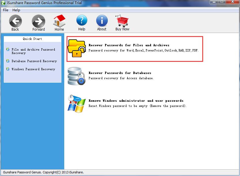 open rar files without password using password recovery bundle