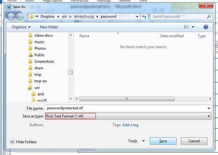 save word document as rtf file
