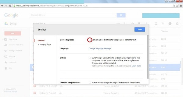 confirm change in google drive
