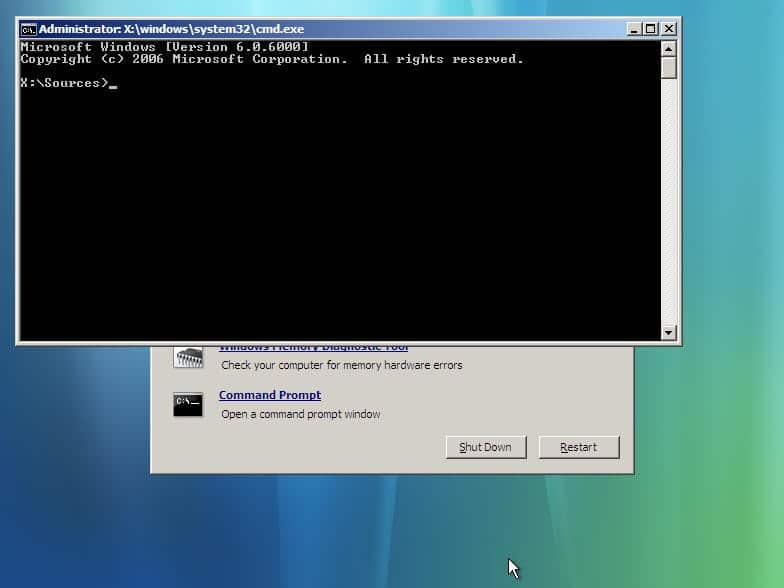 Windows Vista command prompt