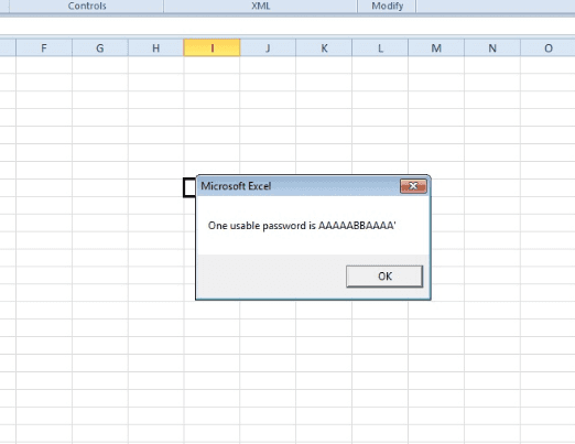 click ok to unlock excel file
