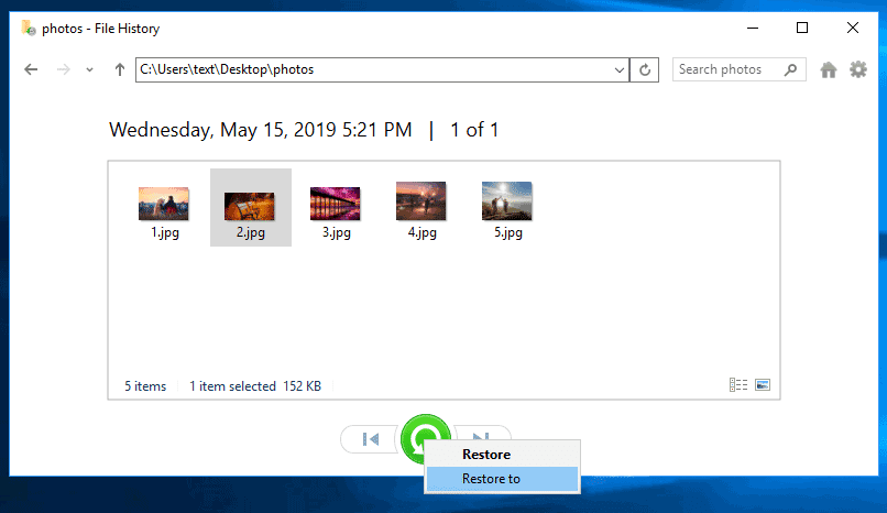 restore deleted files windows 10