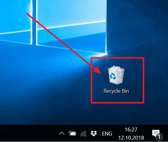 click on recycle bin