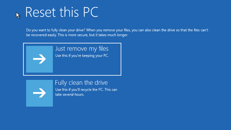 just remove my files in Windows 10