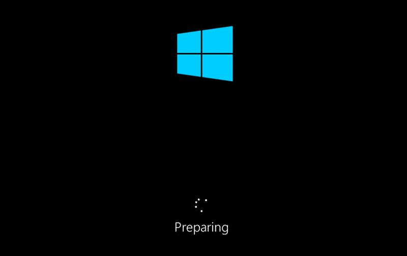 preparing to factory reset Windows 10